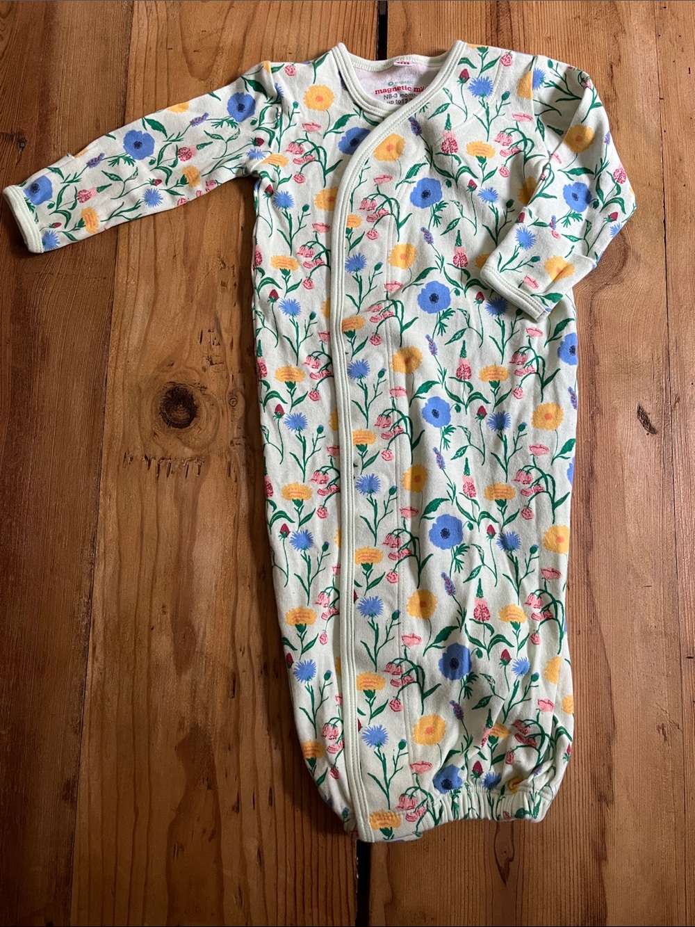MAGNETIC ME 0-3M Organic Floral Sleeper Gown Magnetic Closure